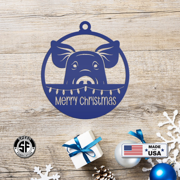 Pig Metal Ornament, Farm Ornament
