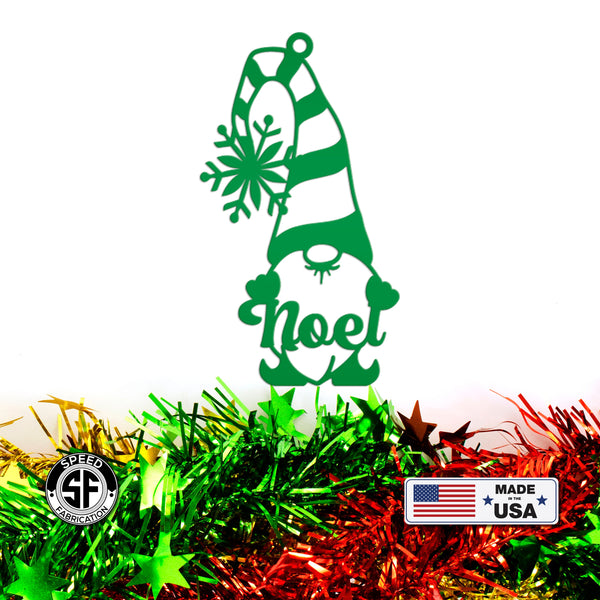 Metal Noel Gnome Ornament - Metal Noel Holiday Decor