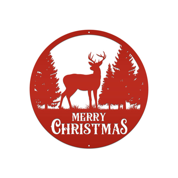 Metal Merry Christmas Deer Sign, Outdoor Holiday Sign, Indoor Christmas Decor