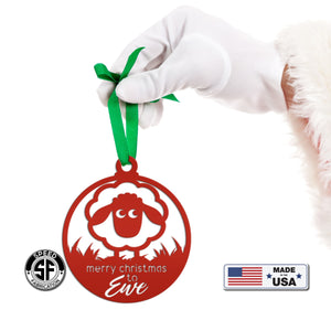 Metal Sheep Ornament - Holiday Decor