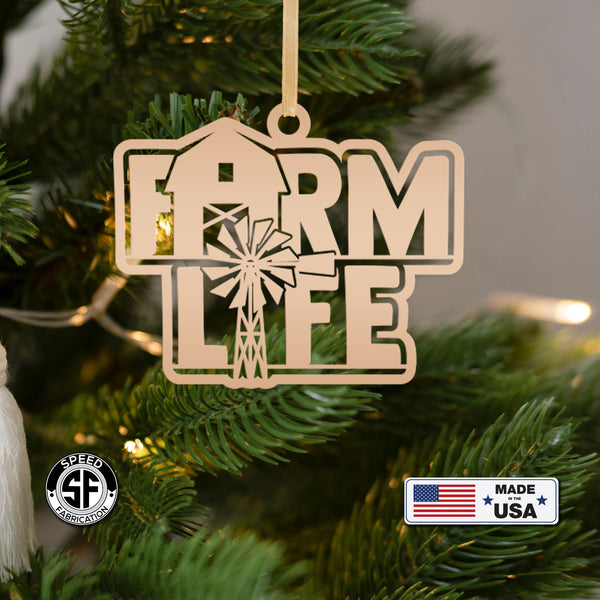 Farm Life Metal Ornament - Christmas Decor