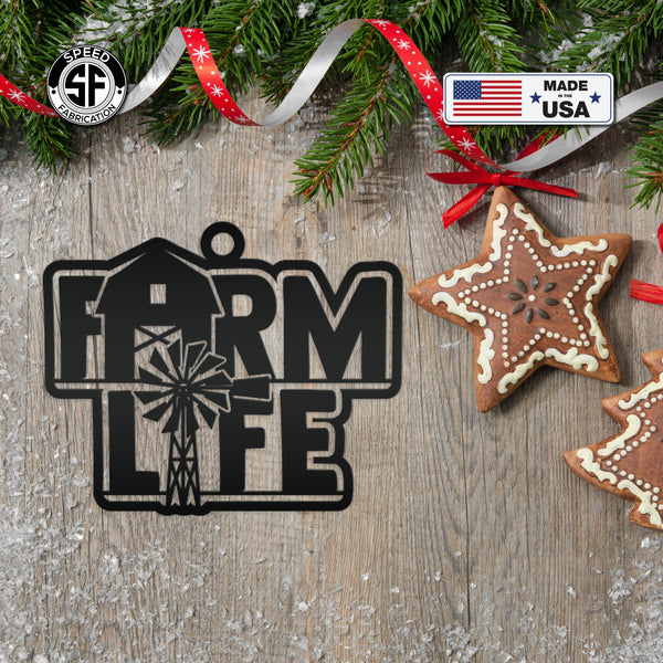 Farm Life Metal Ornament - Christmas Decor