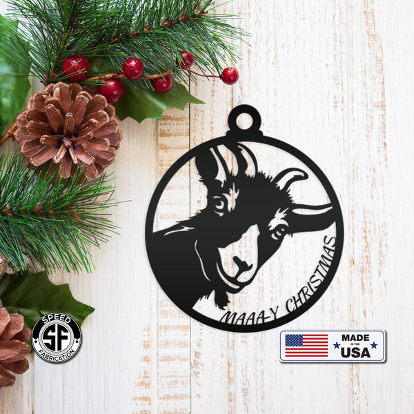 Metal Goat Christmas Ornament, Holiday Decor