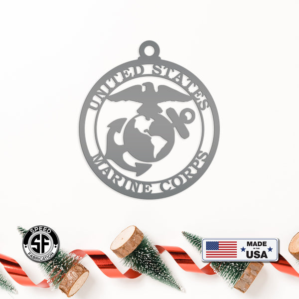 Metal US Marine Corps Ornament - Christmas Decor