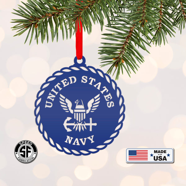 Metal US Navy Ornament - Christmas Decor