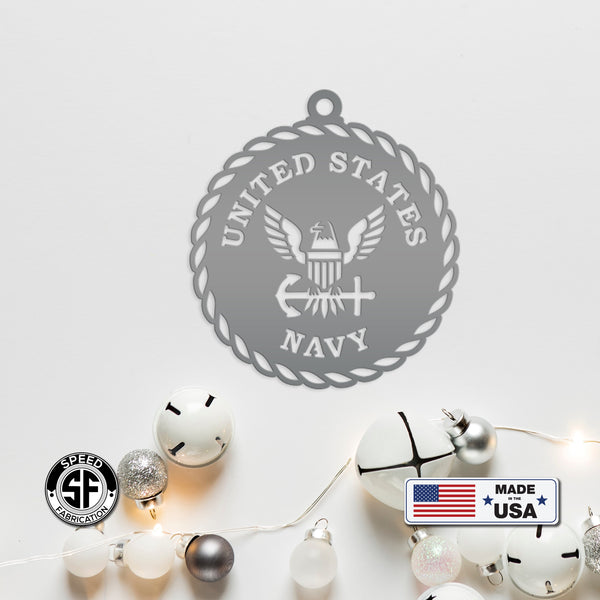 Metal US Navy Ornament - Christmas Decor