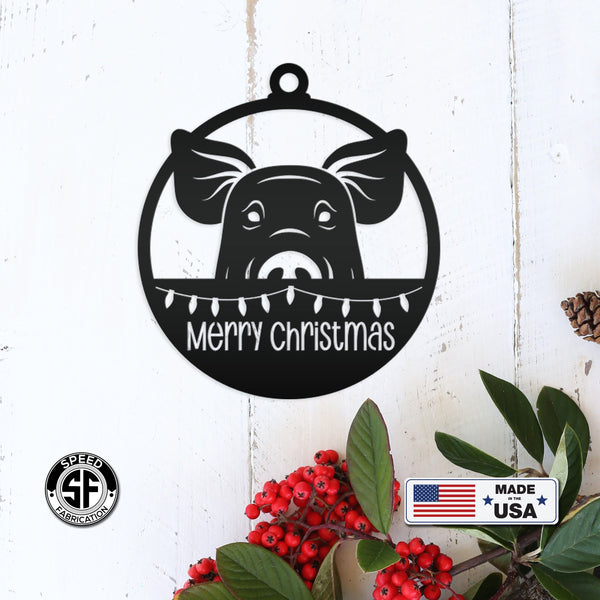 Pig Metal Ornament, Farm Ornament