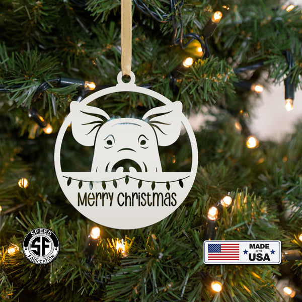 Pig Metal Ornament, Farm Ornament