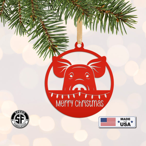 Pig Metal Ornament, Farm Ornament