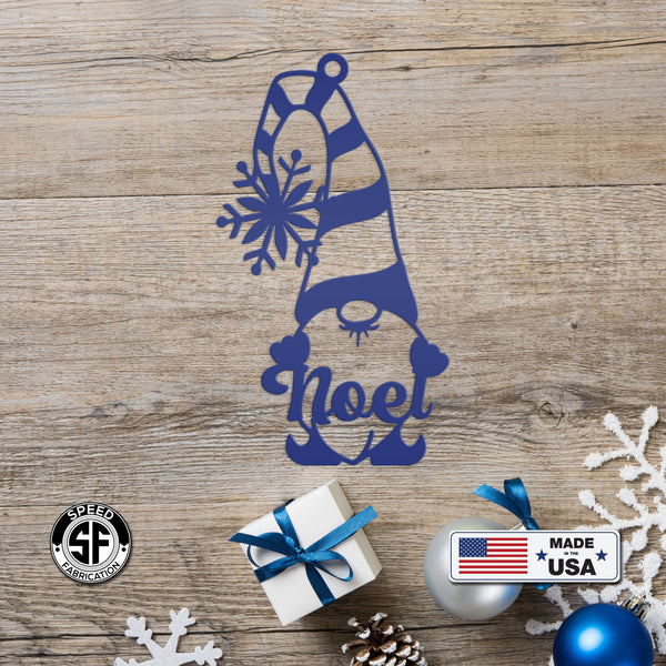 Metal Noel Gnome Ornament - Metal Noel Holiday Decor