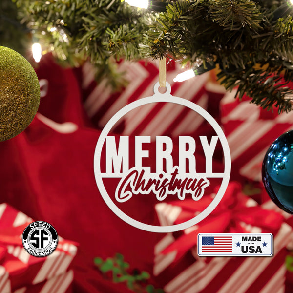 Merry Christmas Metal Ornament - Holiday Decor