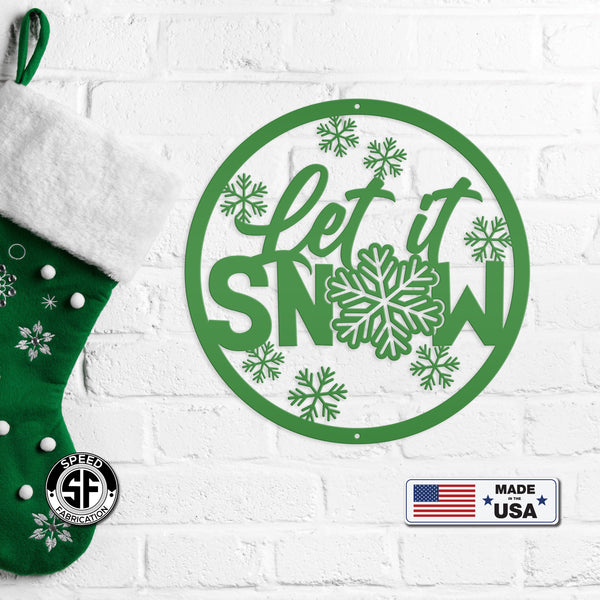 Outdoor Let it Snow Metal Sign,  Winter Decor, Seasonal Decor