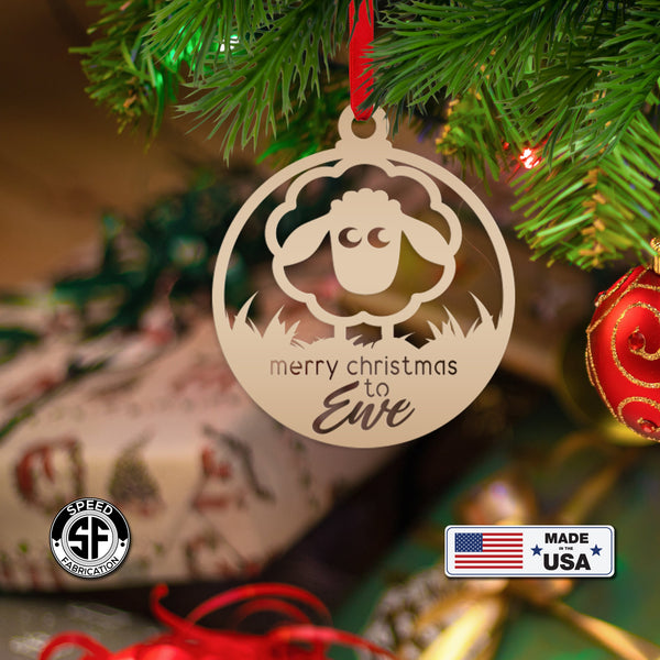 Metal Sheep Ornament - Holiday Decor