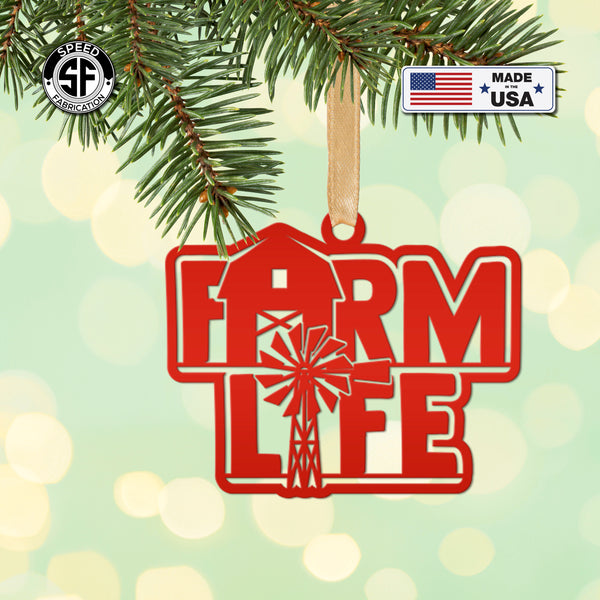 Farm Life Metal Ornament - Christmas Decor