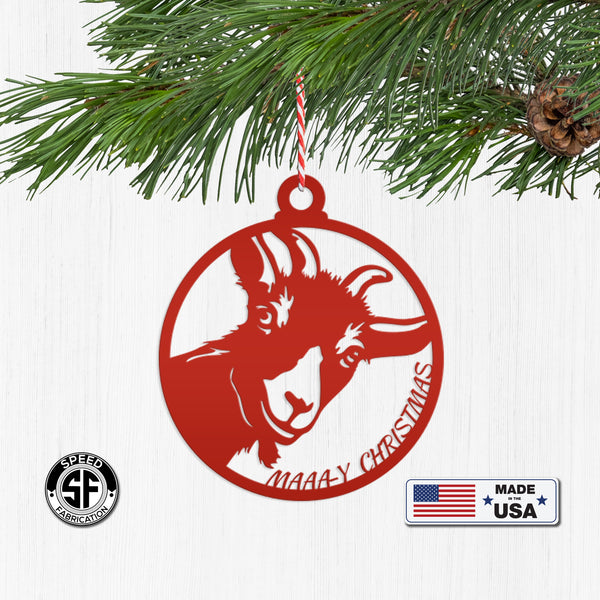 Metal Goat Christmas Ornament, Holiday Decor