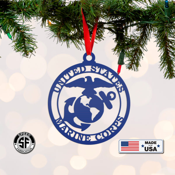Metal US Marine Corps Ornament - Christmas Decor