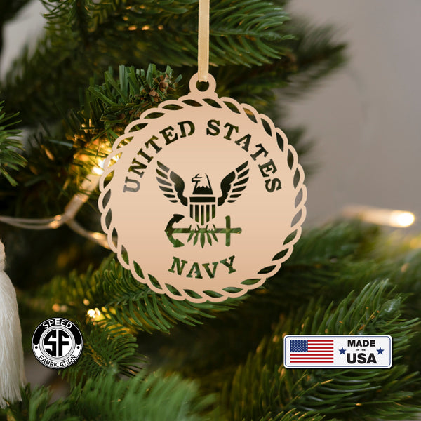 Metal US Navy Ornament - Christmas Decor