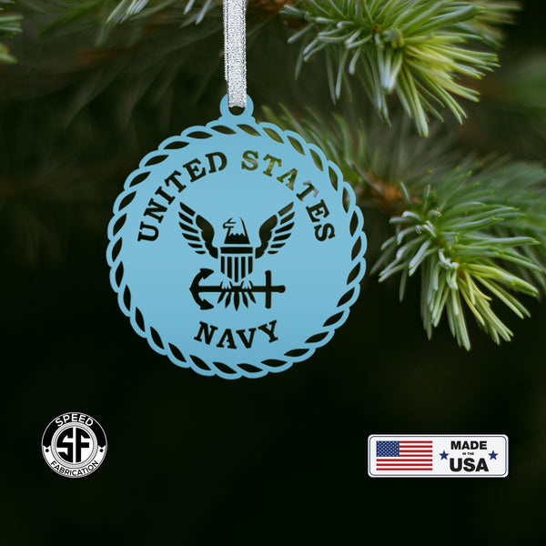 Metal US Navy Ornament - Christmas Decor