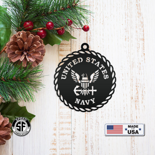 Metal US Navy Ornament - Christmas Decor