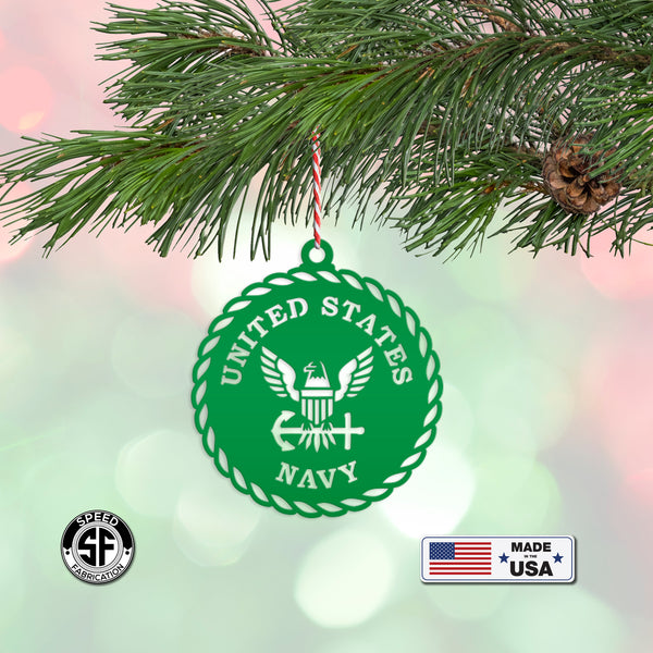 Metal US Navy Ornament - Christmas Decor