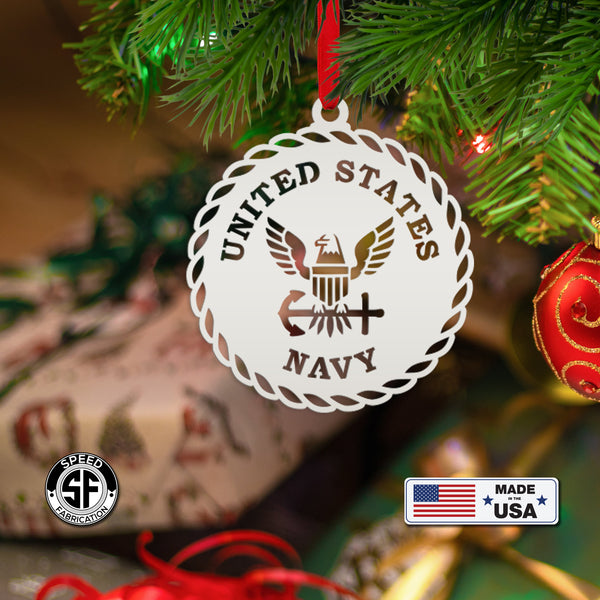 Metal US Navy Ornament - Christmas Decor