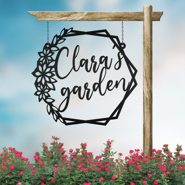 Custom Name Garden Sign- Geometric Garden Sign