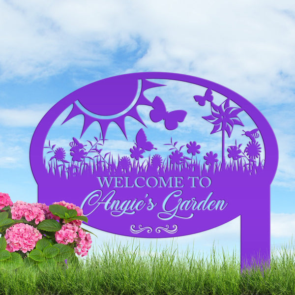 Garden Decoration Sign With Flowers and Butterflies, Gift For the Gardner, Mother's Day Gift Idea