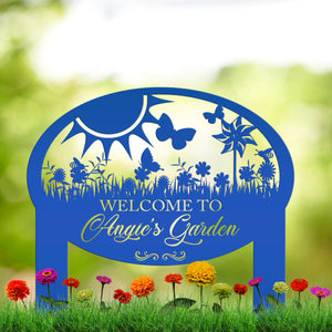 Garden Decoration Sign With Flowers and Butterflies, Gift For the Gardner, Mother's Day Gift Idea