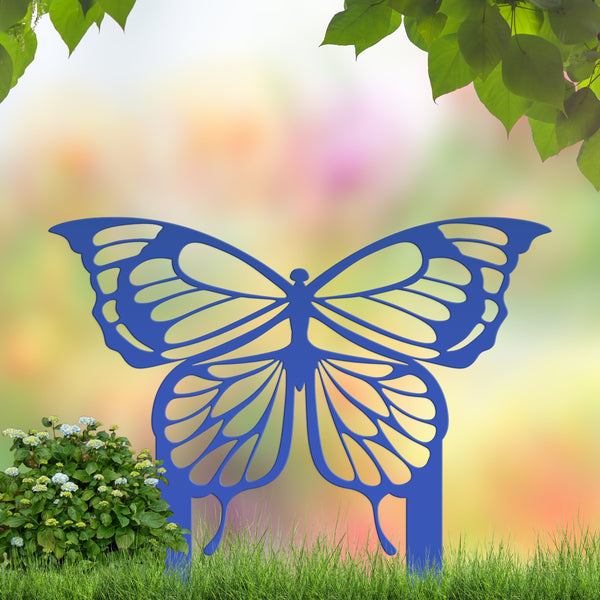 Outdoor Butterfly Metal Yard Stake Sign - Weatherproof Garden Sign