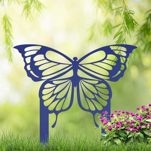 Outdoor Butterfly Metal Yard Stake Sign - Weatherproof Garden Sign