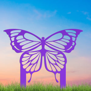 Outdoor Butterfly Metal Yard Stake Sign - Weatherproof Garden Sign