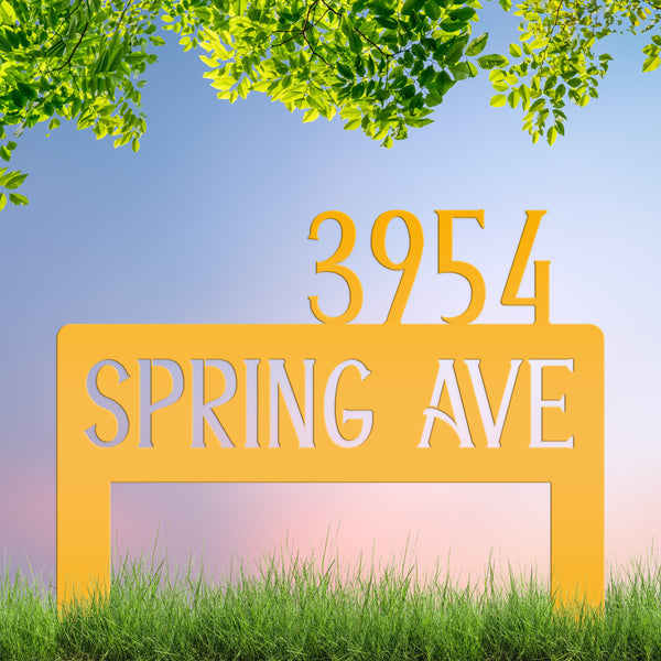 Simple  Address Yard Stake Metal Sign - Heavy Duty Powder Coated for Outdoors