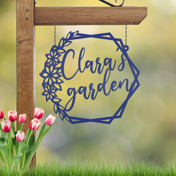 Custom Name Garden Sign- Geometric Garden Sign
