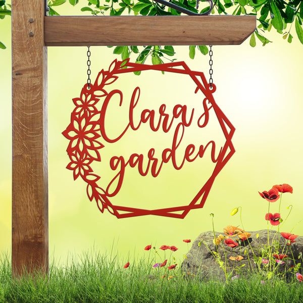 Custom Name Garden Sign- Geometric Garden Sign