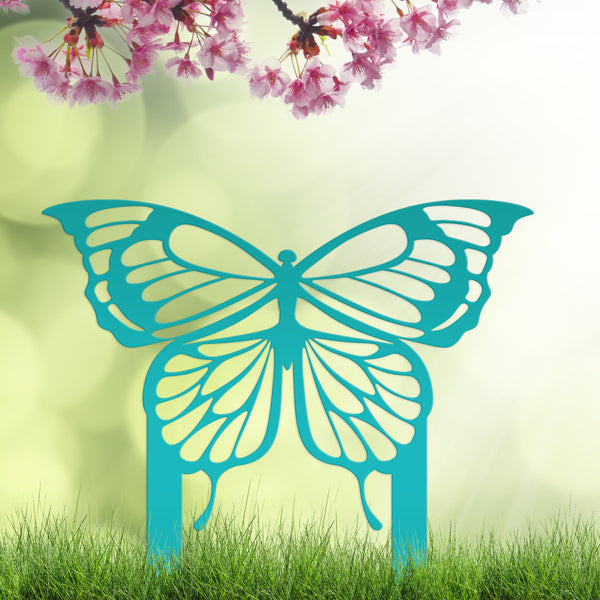 Outdoor Butterfly Metal Yard Stake Sign - Weatherproof Garden Sign