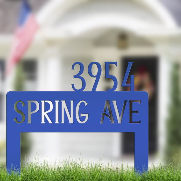 Simple  Address Yard Stake Metal Sign - Heavy Duty Powder Coated for Outdoors