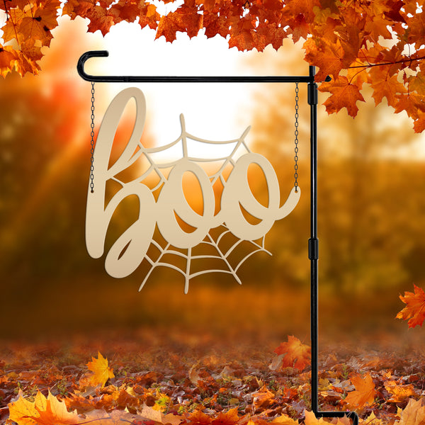 Spiderweb Boo Halloween Metal Sign - Halloween Decor