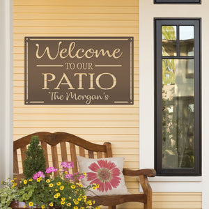 Metal Patio Sign Personalized Outdoor Welcome Sign For Porch or Deck Sign With Family Name Wedding Gift Idea