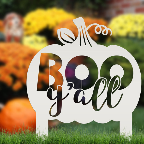 Boo Y'all Metal Yard Stake - Halloween Decor