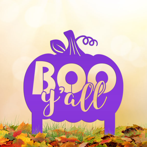 Boo Y'all Metal Yard Stake - Halloween Decor