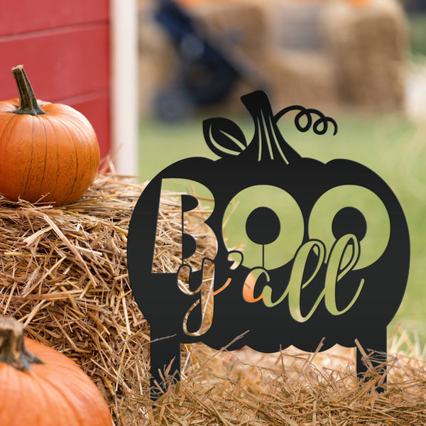 Boo Y'all Metal Yard Stake - Halloween Decor