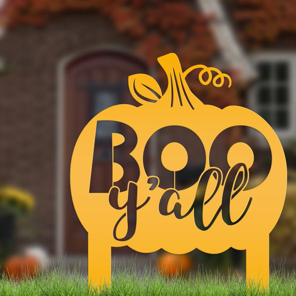 Boo Y'all Metal Yard Stake - Halloween Decor