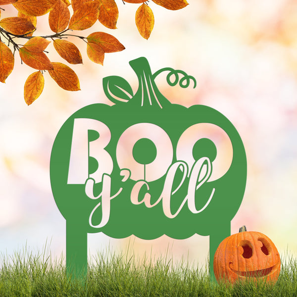 Boo Y'all Metal Yard Stake - Halloween Decor