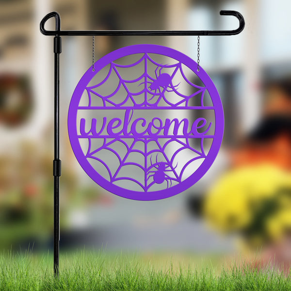 Metal Spiderweb Welcome - Halloween Decor - Business Welcome Sign